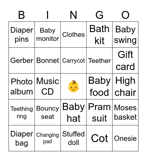 Baby bingo Card