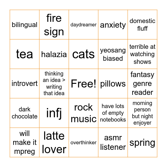 tiff' bingo Card