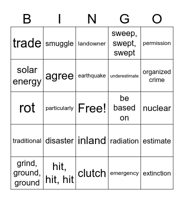 Climate bingo Card