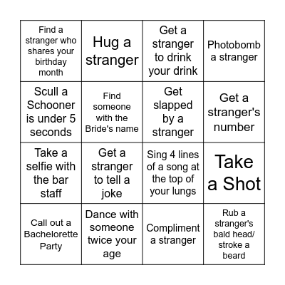 Mckenzie's Bucks Bingo Card