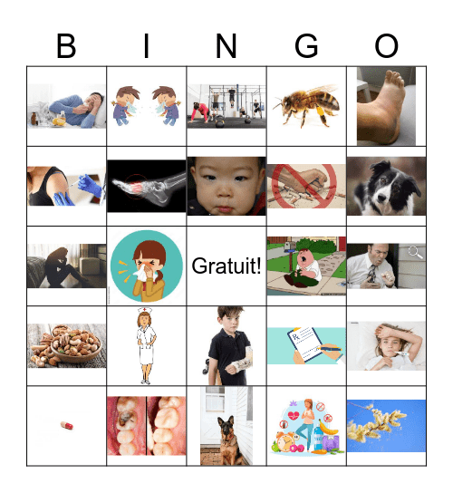 D'accord 2 2B J'ai mal! Bingo Card