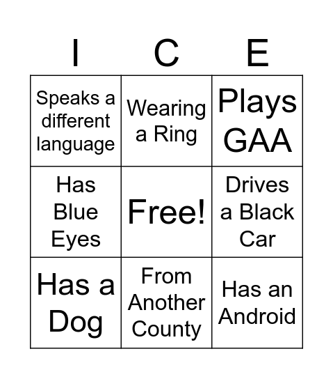 Get to Know Bingo Card