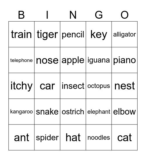 L1-L7 Bingo Card