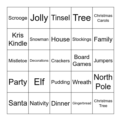 HR Xmas Bingo - part 1 Bingo Card