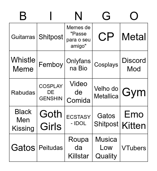 insta bingo Card