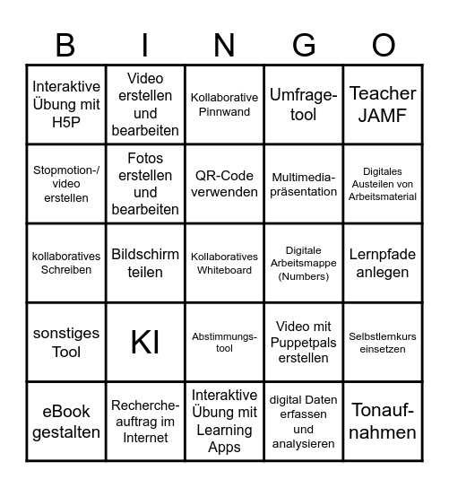 Toolbox Bingo Card