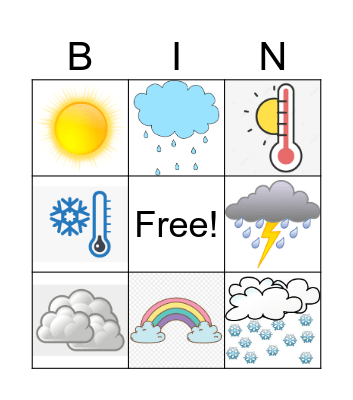 How's the Weather? Bingo Card