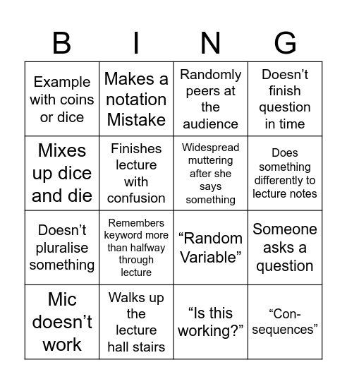 Deblingo Bingo Card