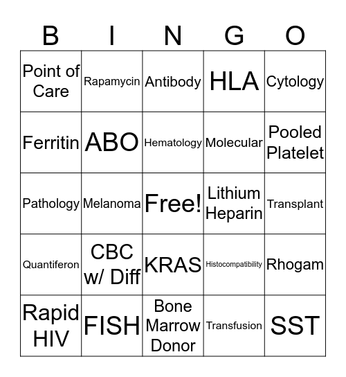 Lab Bingo  Bingo Card