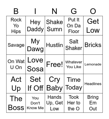 Trap Bingo Card