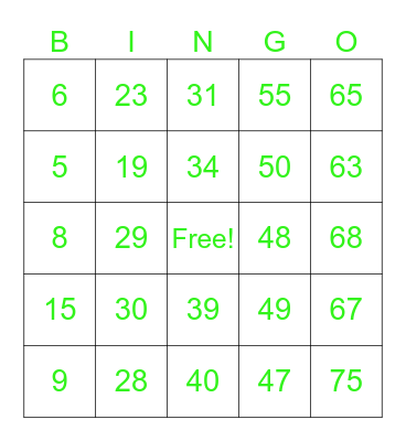 75 number bingo card generator