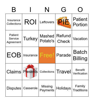 Patient Collections Bingo Card