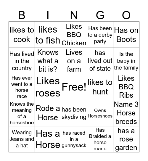 Finish Strong Bingo Card