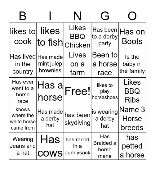 Finish Strong Bingo Card