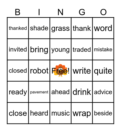Letterland Review Bingo Card