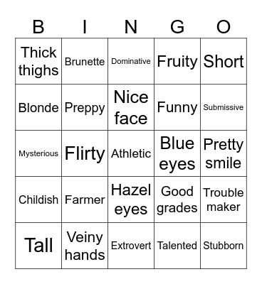 Smash, Or Pass Bingo Card