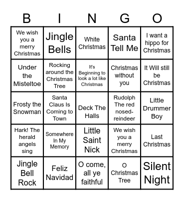 Christmas Bingo! Bingo Card