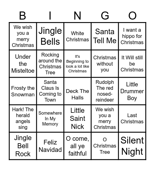 Christmas Bingo! Bingo Card