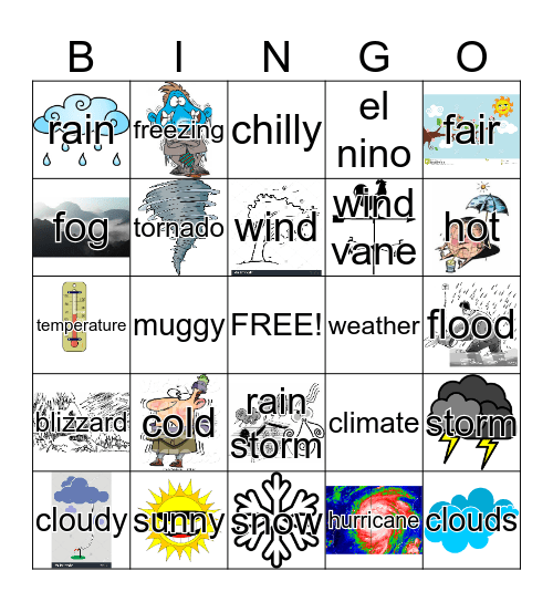 Weather Bingo Card