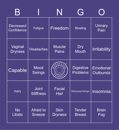 Menopause Friendly Bingo Card