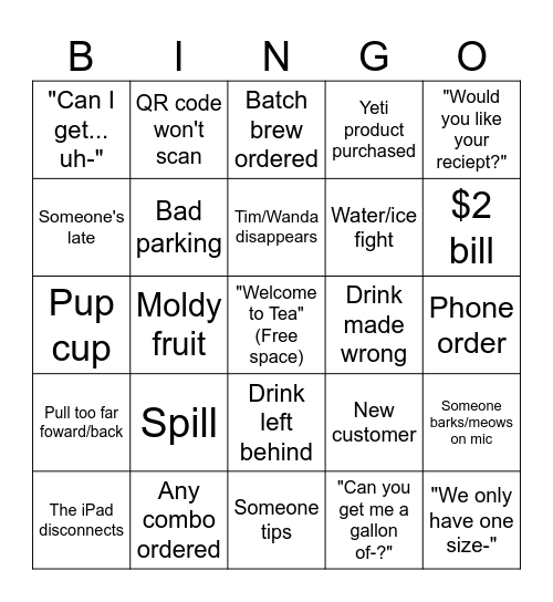 HTeaO Bingo Card