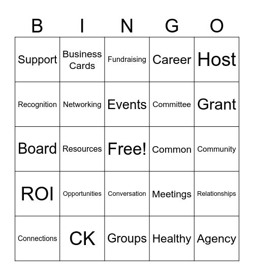 Connections Bingo Card