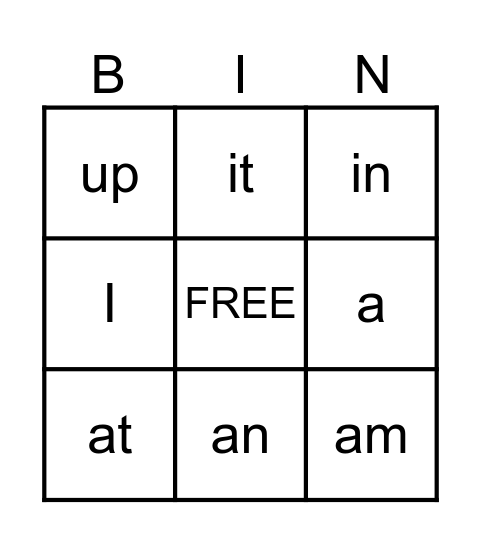 SIGHT WORD 1 Bingo Card