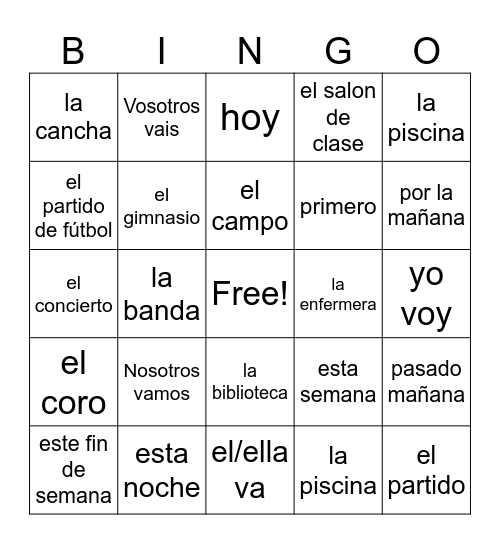 4.2 vocab Bingo Card