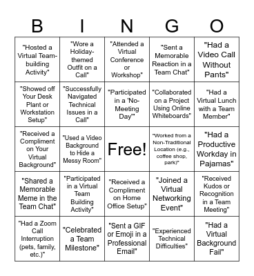 WMBC Bingo Card