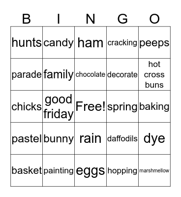 Happy Easter Bingo Card