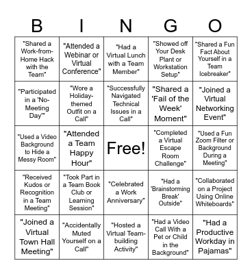 WMBC Bingo Card