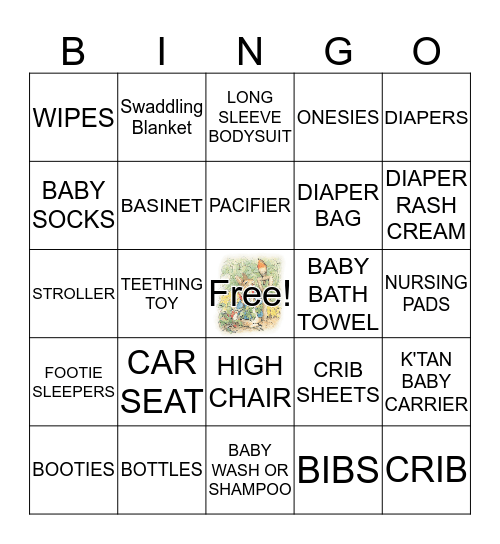 BABY SHOWER Bingo Card