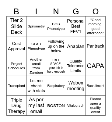 BOSTON Bingo 2023 Bingo Card