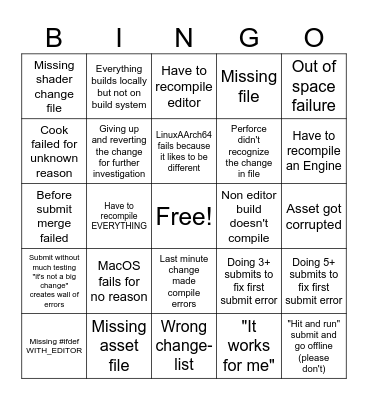 Submit bingo Card