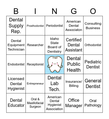 Dental Profession Bingo Card