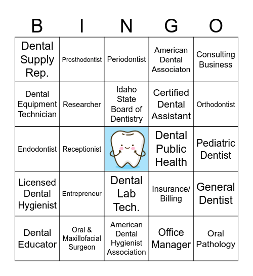 Dental Profession Bingo Card