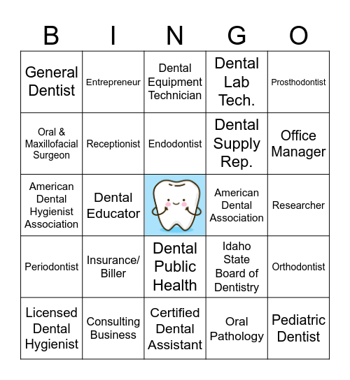 Dental Professions Bingo Card