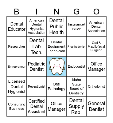 Dental Professions Bingo Card