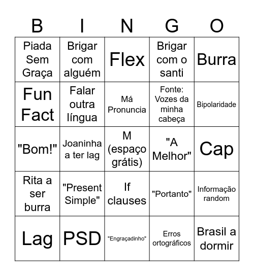 Michellingo Bingo Card
