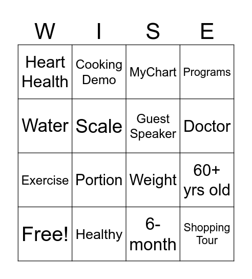 Wise Bingo Card