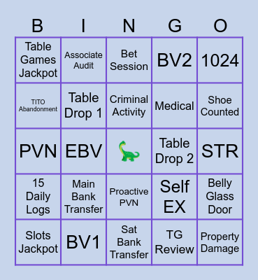 Surveillance Bingo Card