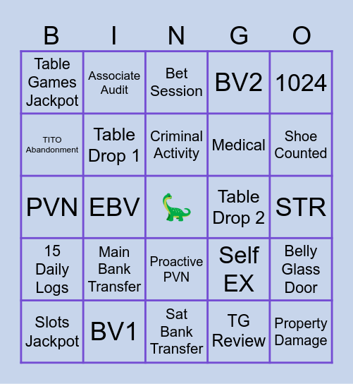 Surveillance Bingo Card