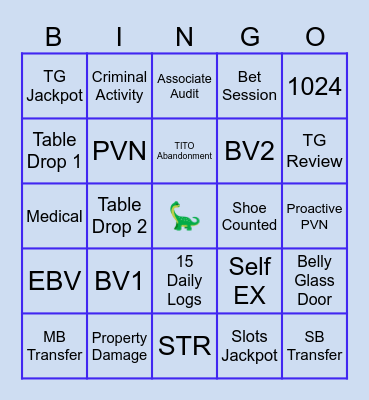 Surveillance Bingo Card