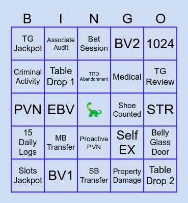 Surveillance Bingo Card