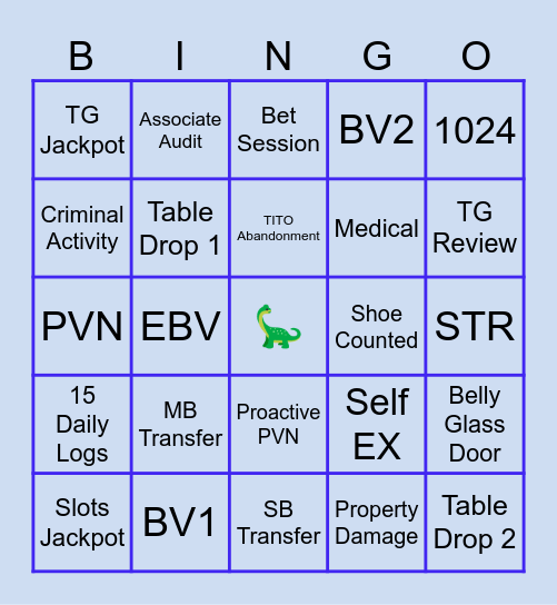 Surveillance Bingo Card