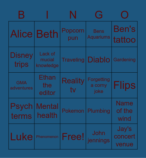 Popcorn Culture Bingo Card