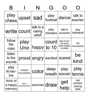 Feelings and Coping BINGO with Dr. Kay Bingo Card