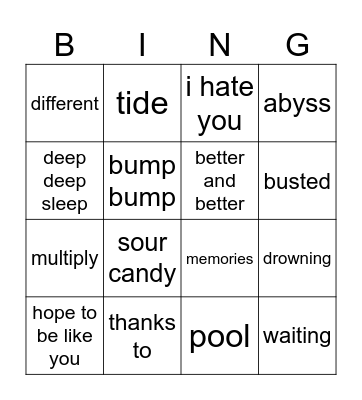 WOODZ BINGO Card