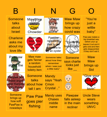 A PALLET THANKSGIVING Bingo Card