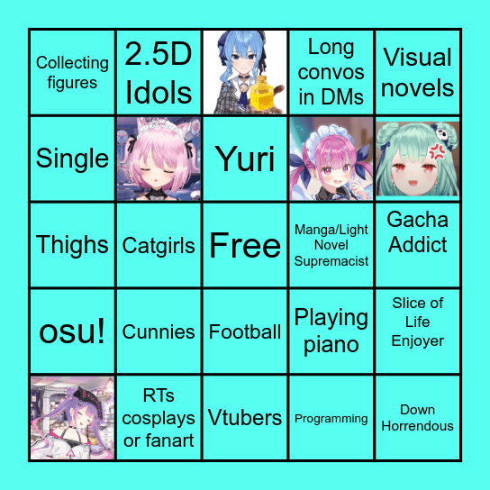 Laggi's interests bingo Card